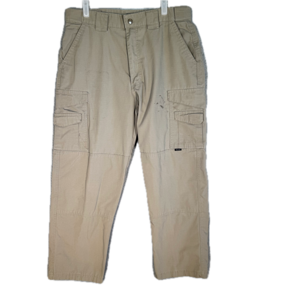Tru-Spec Cargo Pants Men 34x28 Beige Ripstop Double Knee Tactical Work